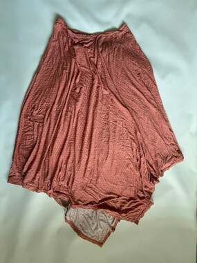 Womens Peach White Polka Dot Skirt Relaxed Fit Casual